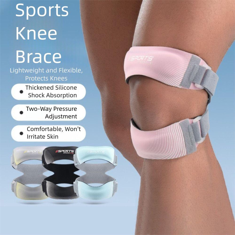 Polyester Patellar Strap Compression Adjustable Sports Knee Braces Breathable Double Silicone Pads Knee Brace Fitness Training