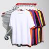 Men Summer Loose Short Sleeve T-shirt Hong Kong Style Solid Color Five-point Sleeve Black and White White Medium Sleeve Tide