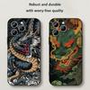 Japanese Dragon Super Cool Painting Phone Case For iPhone 17 16 E 15 14 13 12 Plus Mini Pro Max Soft Black Shockproof Cover