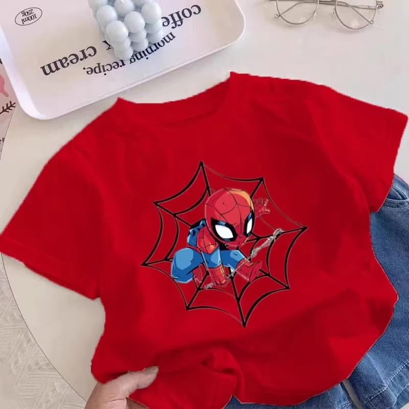 2026 Summer New Style Personalized Children's T-Shirts - Spider-Man Pattern - Boys and Girls Love Heroes