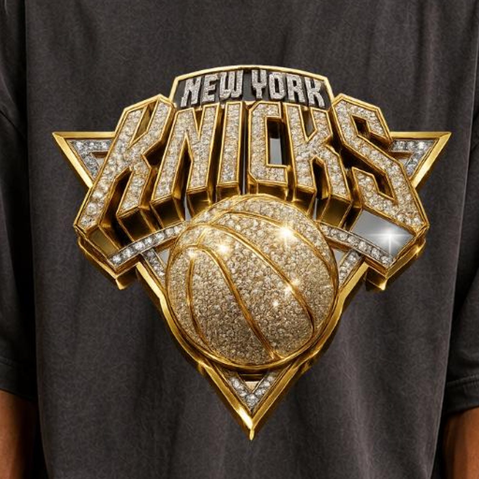 New York Knicks Champions Tee, Bling Basketball Shirt, New York Shirt, Luxury Basketball T-Shirt, Basketball Team Shirt, Champion Shirt L
