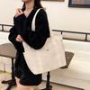 Portable Canvas Tote Bag Large Capacity Cloth Shoulder Bag Shopping Bag Mommy Handbag  Students