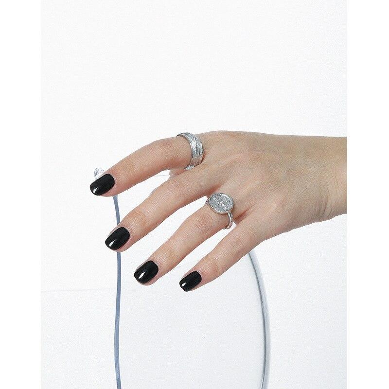 S925 Sterling Silver Opening Ring  Irregular Texture Jewelry Simple Fashion Women Open Adjustable Ring