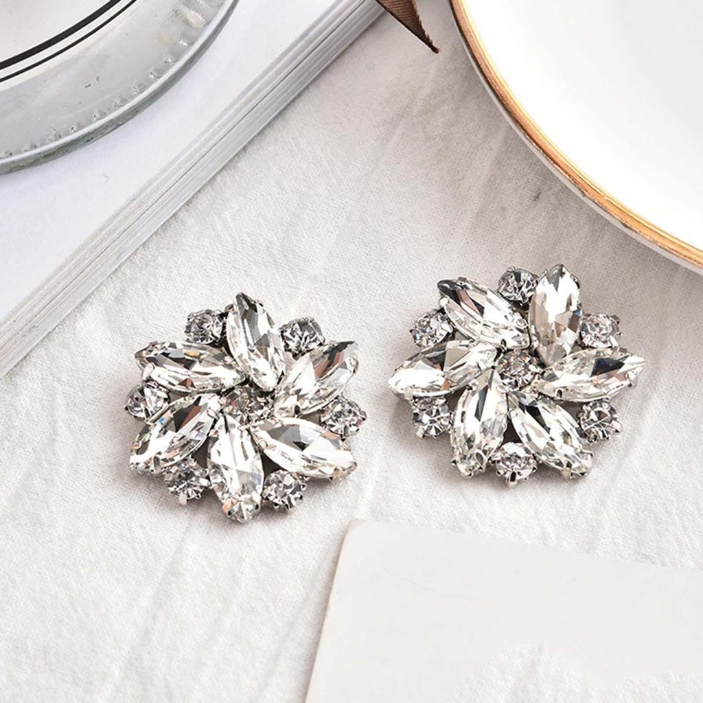 2Pcs Elegant Rhinestone Shoe Clips Shoes Jewelry Decoration Wedding Diamond Removable for Hats DIY Craft Accessories Dress Party