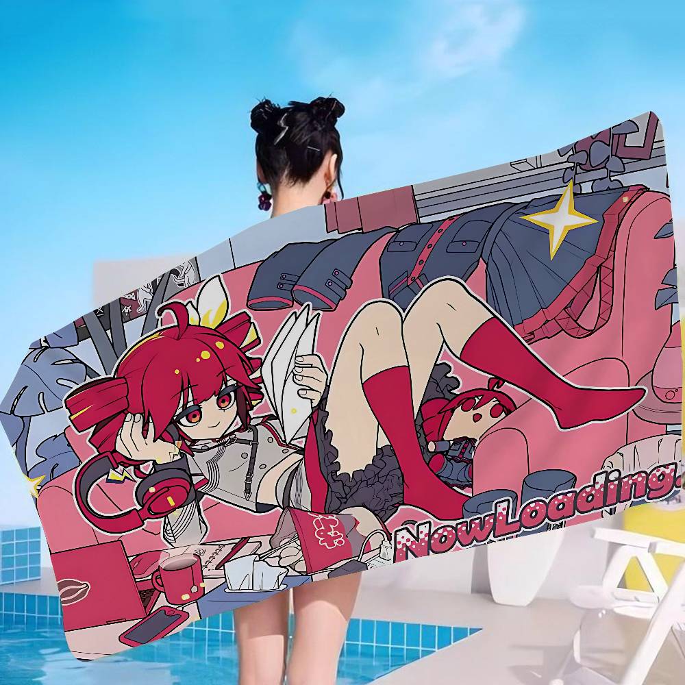 Popular Singer Kasanes Teto Anime Beach Swimming Towel Soft Absorbent Washcloth Children's Gifts for Kids Travel Camping Gym
