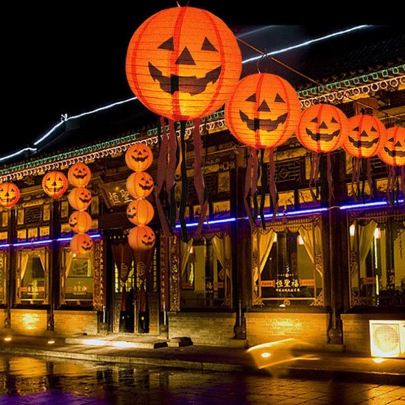 12" Papirgresskar Hengende Lykt Papirlampe Halloweenfest Festival Rekvisitt Dekor