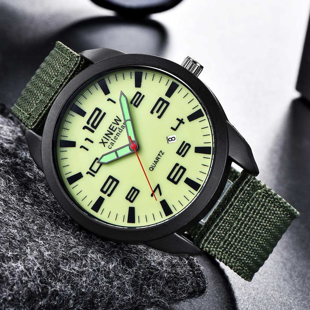 Watch Men's Army Watch Nylon with Calendar Quartz Watch