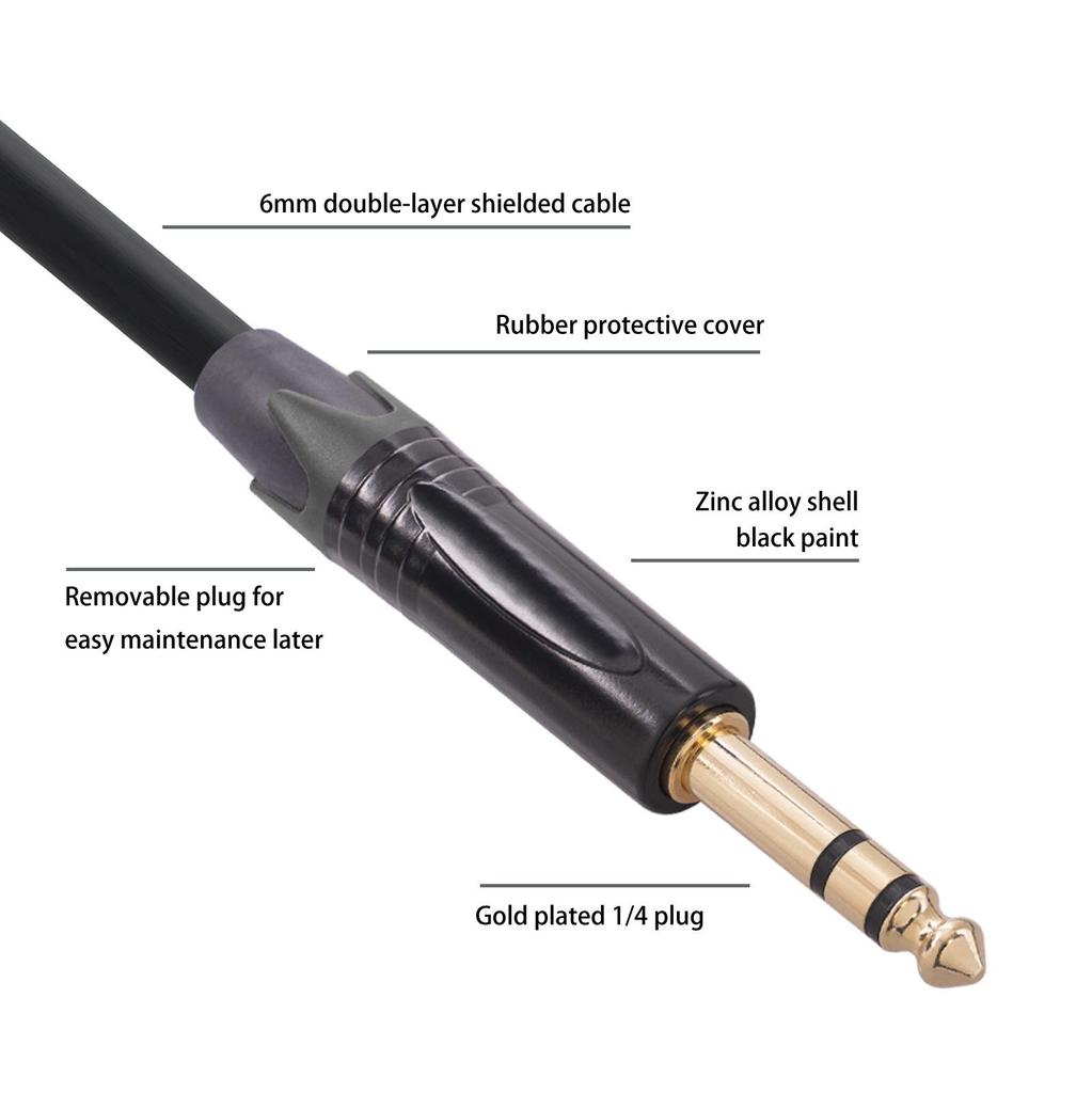 Premium Double-Shielded Gold-Plated 1/4" TRS to XLR Male Audio Cable