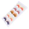 5 Pairs Colorful Eyelashes 6D Gradient Long Curled Soft Colored False Eye Lashes for Halloween Christmas Stage Show