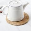 Handwoven Jute Placemat Heat-Resistant Table Mats for Kitchen Dining Round Coaster Thickened Insulation Mat for Home Kitchen Use
