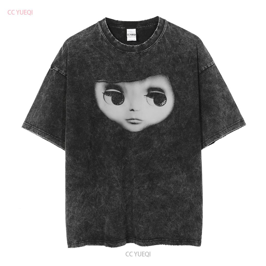Blythe T-Shirt Puppengesicht Retro Große Augen für Sammler Mod Goth Gothic 60er Jahre Stil Pop Art Blyth 1960er lang- oder kurzärmlig