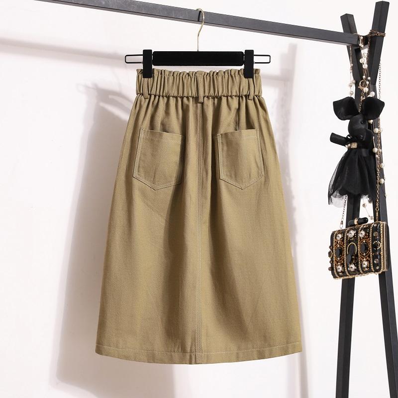 Dimanaf 2025 New Summer Buttons Skirt Women Loose Casual Black Skirt