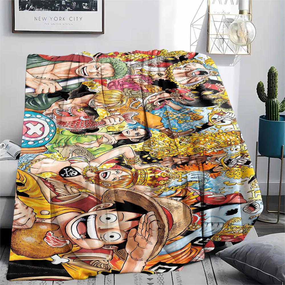 One Piece Character Print Flannel Blanket,High Quality Comfortable for All Seasons,Home Decor,Warmth and Comfort,Perfect for Christmas Gifts
