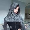 Pleated Y2K Harajuku Scarf Casual Women Pashmina Shawl Fashion Y2K Gothic Headscarf  Men Women