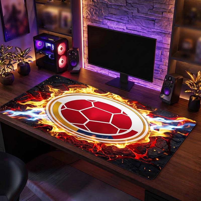Colombia Football Crest Mouse Pad, Extended Non Slip Rubber Desk Mat for Gaming Office Laptop Fan Gift