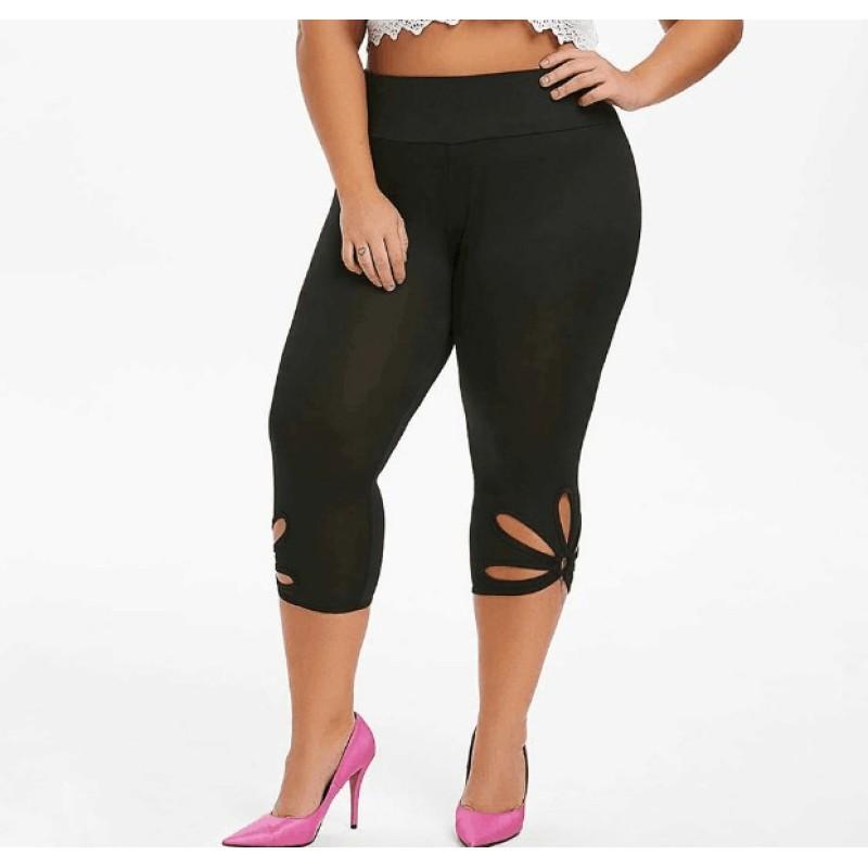 

Women s Summer Bottoms Large Size Seven-minute Pants Elastic Slim Bottoms