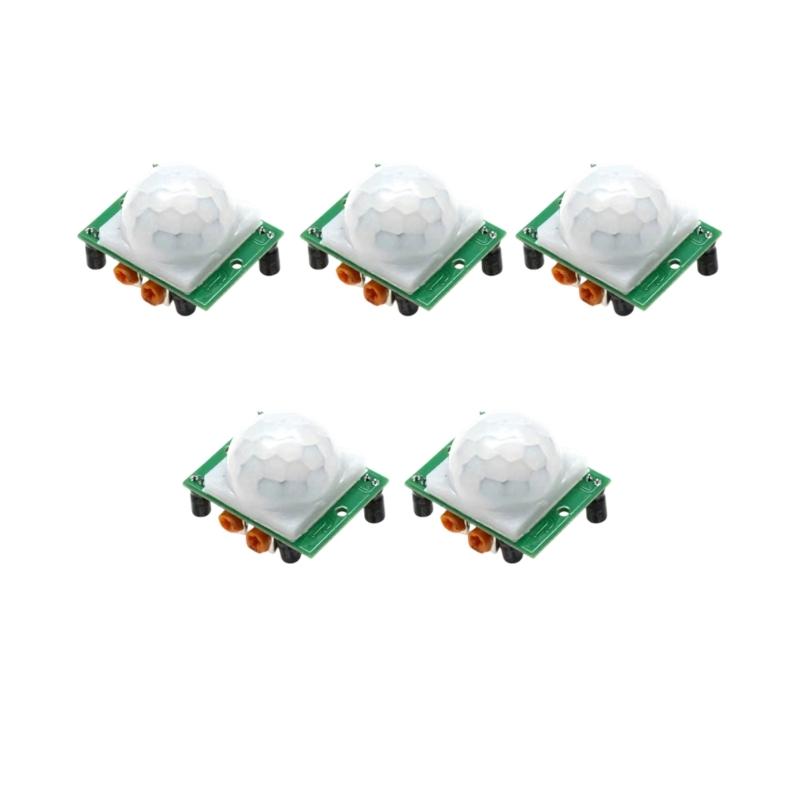 5 Pieces HC SR501 PIR Motion Sensor Modules with Adjustable Sensitivity Infrared Sensor Modules for DIY Electronics