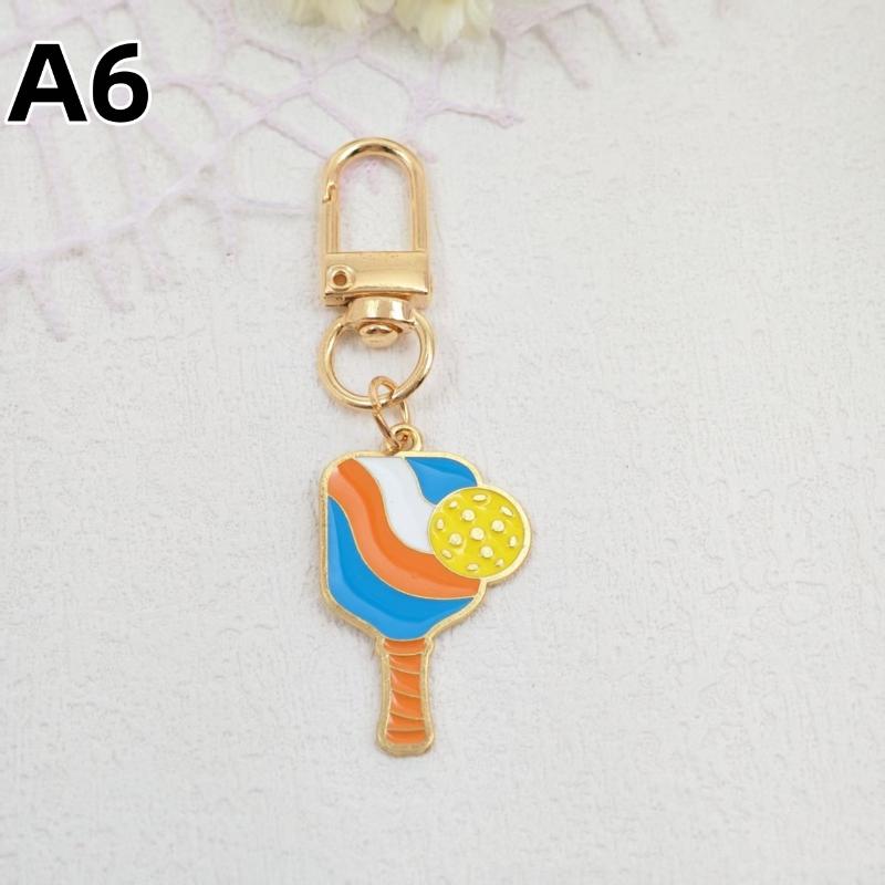 1/5Pcs Creative Pickleball Racket Metal Keychain Colorful Hollow Golf Ball Keychains Dink Ball Fans Party Gift Bag Pendant