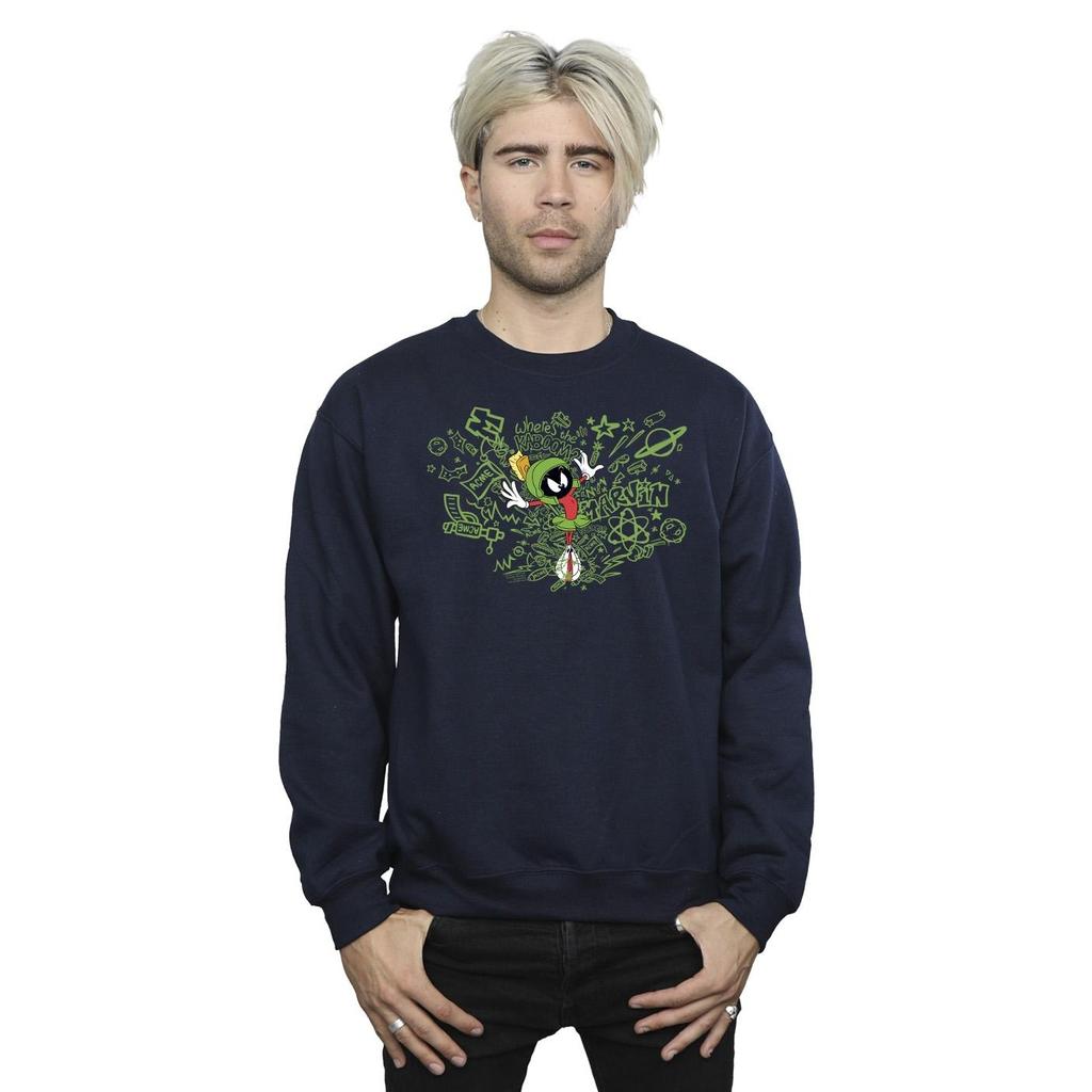Looney Tunes Mens ACME Doodles Marvin Martian Sweatshirt