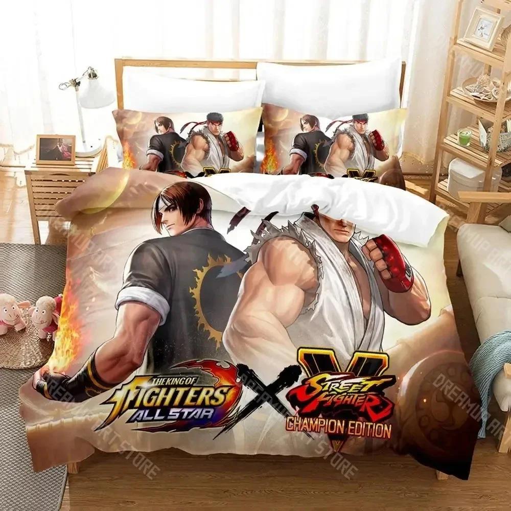 3D Print The King Of Fighter Bedding Set Boys Girls Twin Queen Size Duvet Cover Pillowcase Bed Kids Adult Home Textileextile