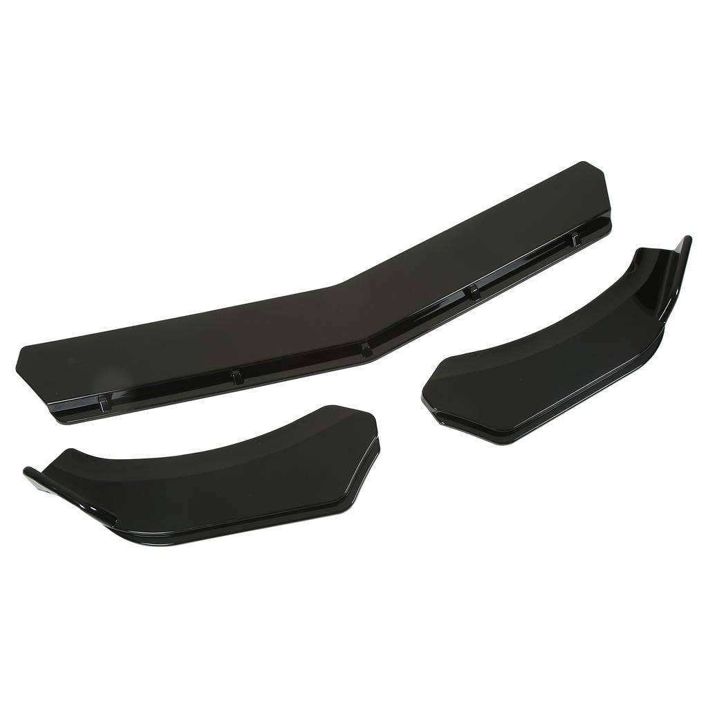 3PCS Front Bumper Lip Chin Spoiler Black Flexible Adjustment Universal Scratch Resistant for Car