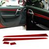 4Pcs Red Carbon Fiber Interior Front Door Panel Cover Trim For Porsche Cayenne