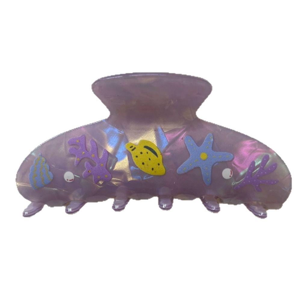 Korean Style Ocean Animal Hair Clip Sweet Geometry Shark Clip Fashion Shell Hair Claw  Girls