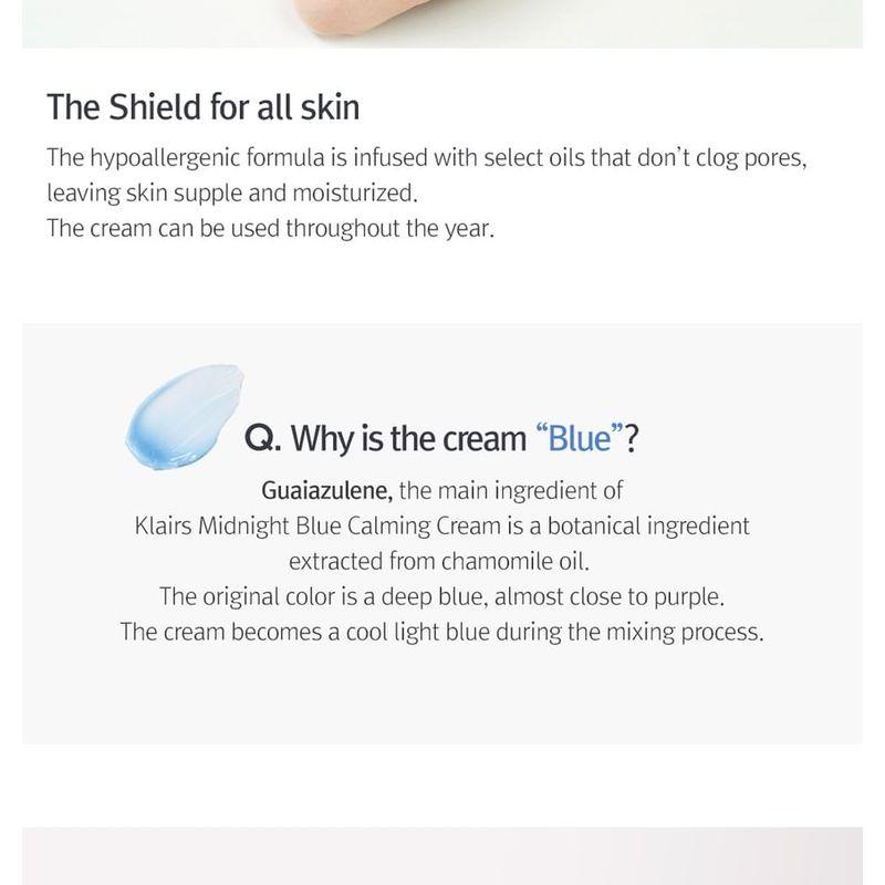 dear, klairs Midnight Blue Calming Cream LARGE