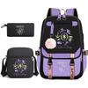 Trendy Backpack, Lightweight, Large-Capacity, Three-Piece Set For Casual Schoolbags For Primary And Secondary School Students