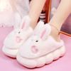 Fashion White Rabbit Hare Slippers Women's Cute Animal Platform Home Mules Shoes Girls Bedroom Plush Slides Slipper Ears Indoor Shoes