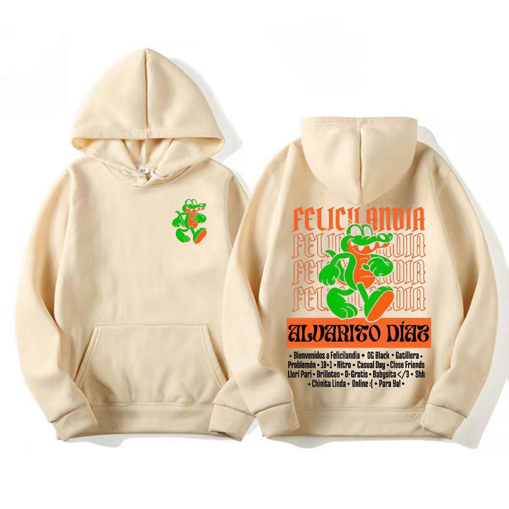 Rapper Alvaro Diaz Felicilandia Graphic Hoodie Men Harajuku Vintage Trending Sweatshirts Unisex Autumn/Winter Bodywarmer Hoodies