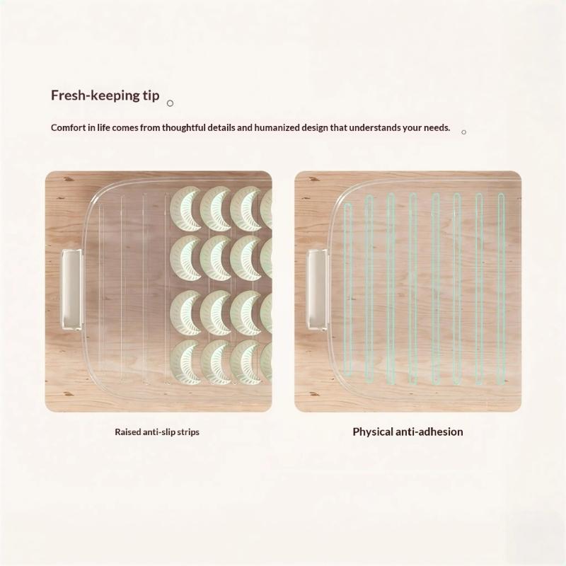 Dumpling Organizers Box Featuring Stackable Designs and Easy Cleaning PP Materials for Kitchen Refrigerator Storage
