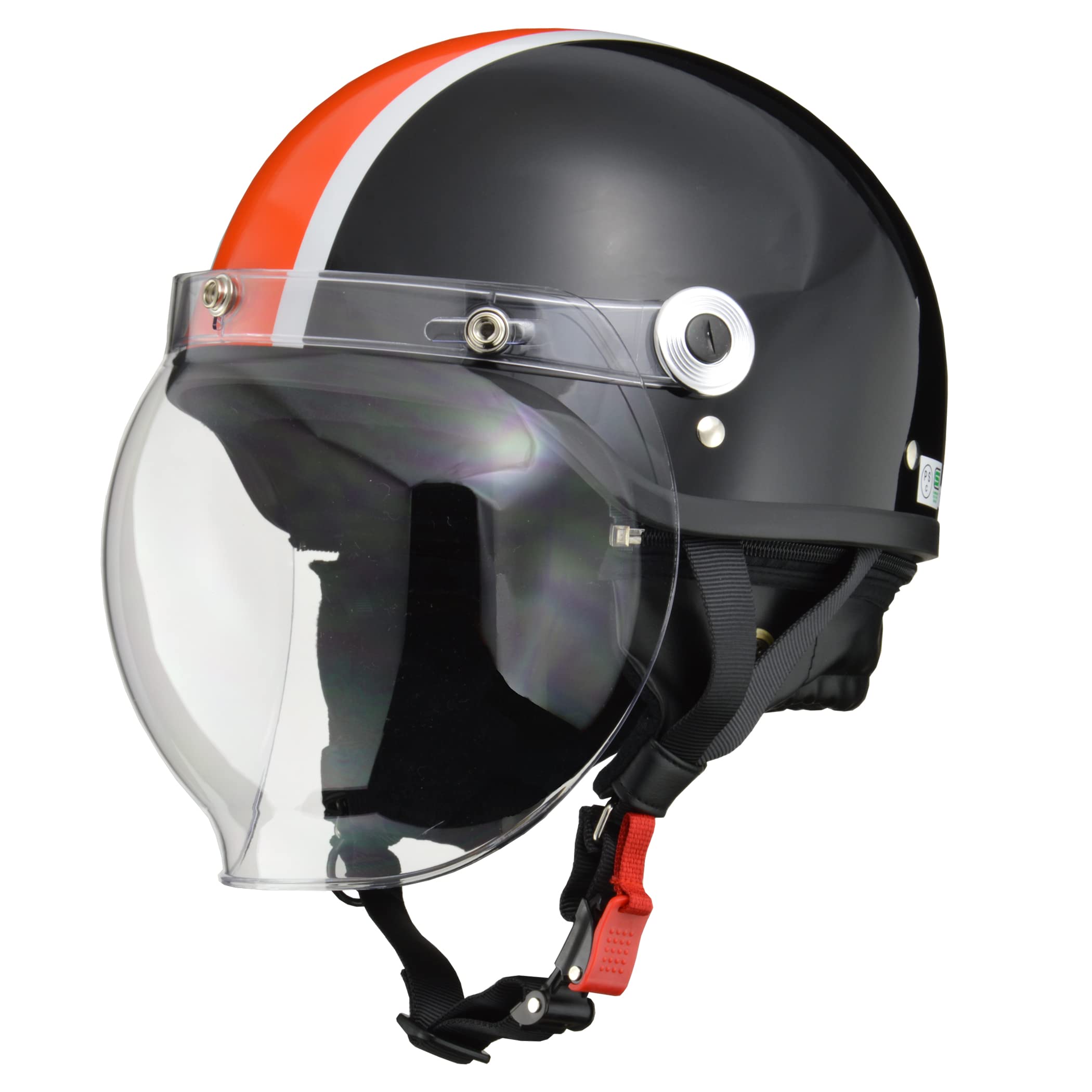 

Jet CROSS Motorcycle Helmet with Bubble Black x FREE Circumference 57cm [Lead Industries] Shield, Orange, CR-760 - (Head - 60cm)