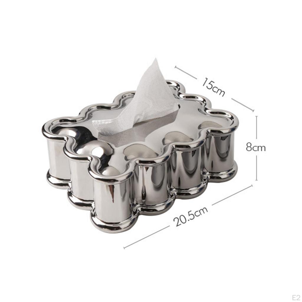 Ceramic Tissue Box Cover Fashion Ornaments Square Organizer Gift Decor Elegant Napkin Holder for