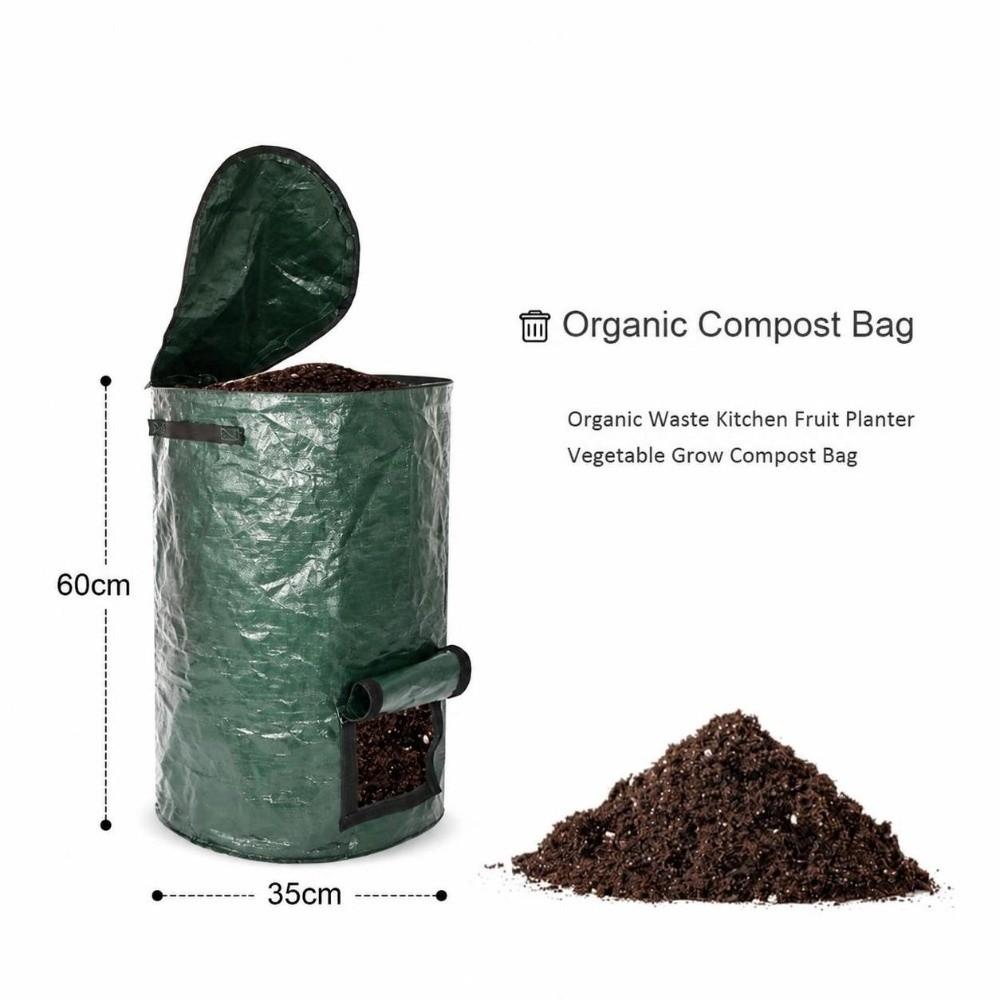 Outdoor Composting Leaves Bag PE Waste Bag Durable Planting Bag Garden Planting Use