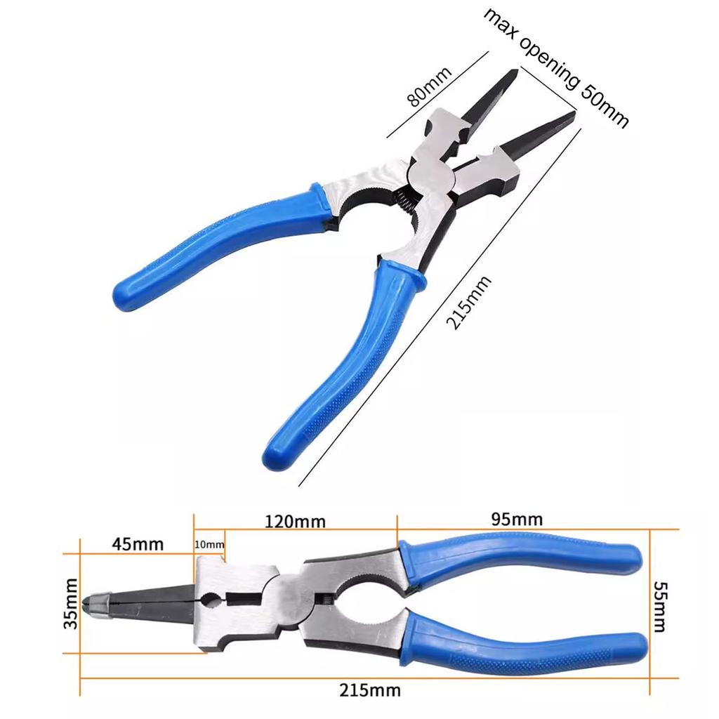 8 Inch Electric Argon Arc Welding Auxiliary Protective Pliers, Carbon Steel Gas Welding Long Nose Clamping Pliers