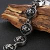 16 mm breites rundes Tigerkopf-Kettenarmband für Herren, Edelstahl, Herren-Charm-Armbänder, Schmuck