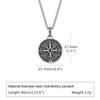 Vnox Alloy Compass Pendant Necklace for Men Women, Stainless Steel Box Chain Vintage Coin Direction Amulet 2026 Graduation Gifts