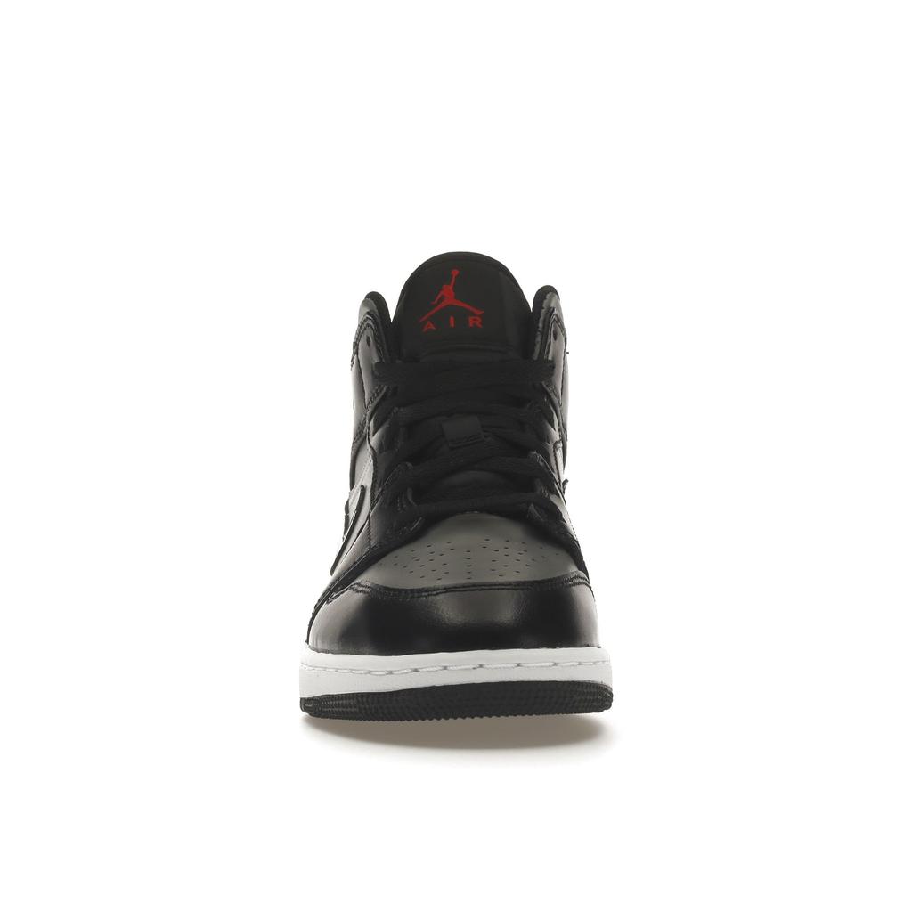 Jordan 1 Mid GS Shadow Black Grey Red 554725-096