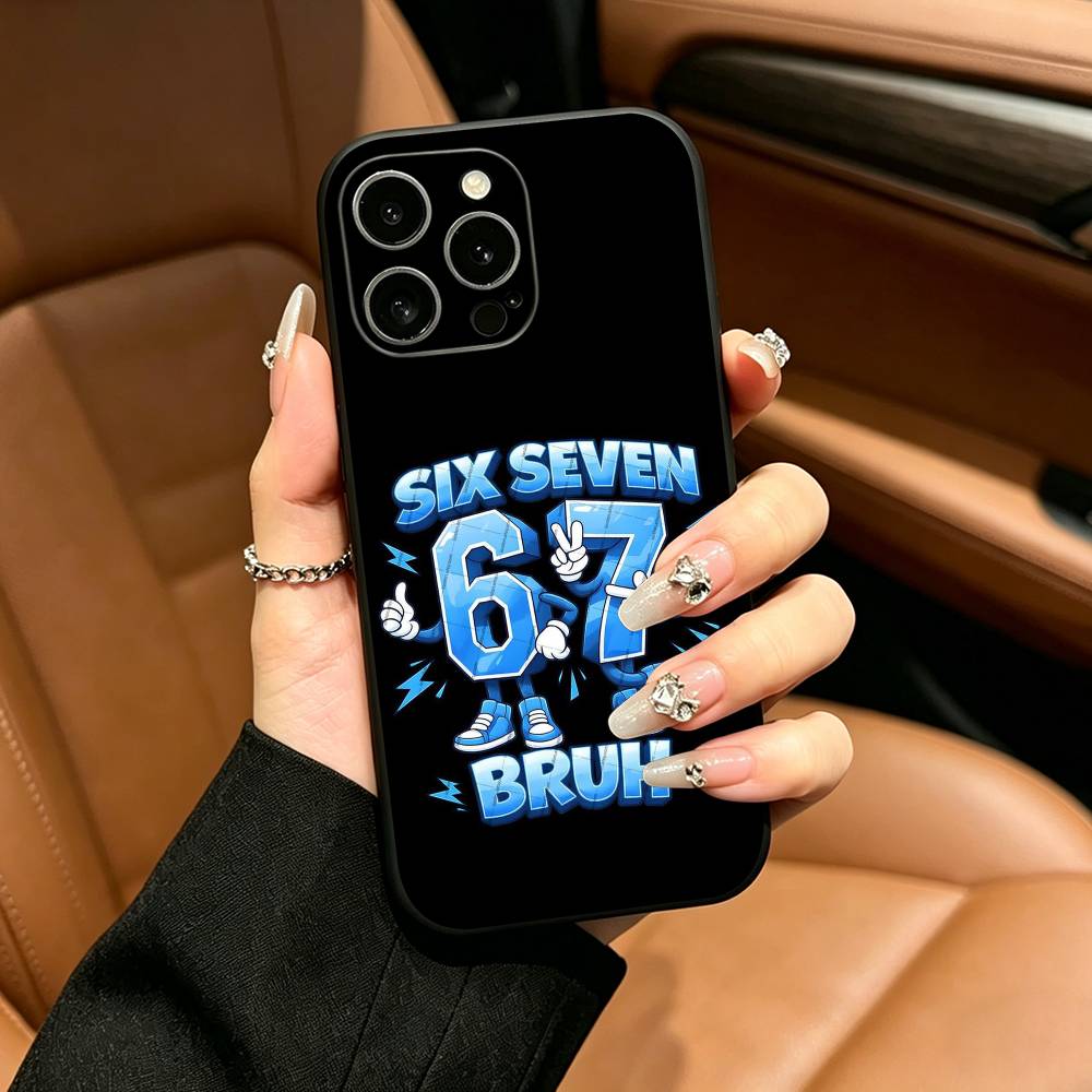 Steal A Brainrot Six Seven Phone Case For iPhone 17,16,15,14,13,12,11 Pro Max,16Plus,XS Soft Black Cover