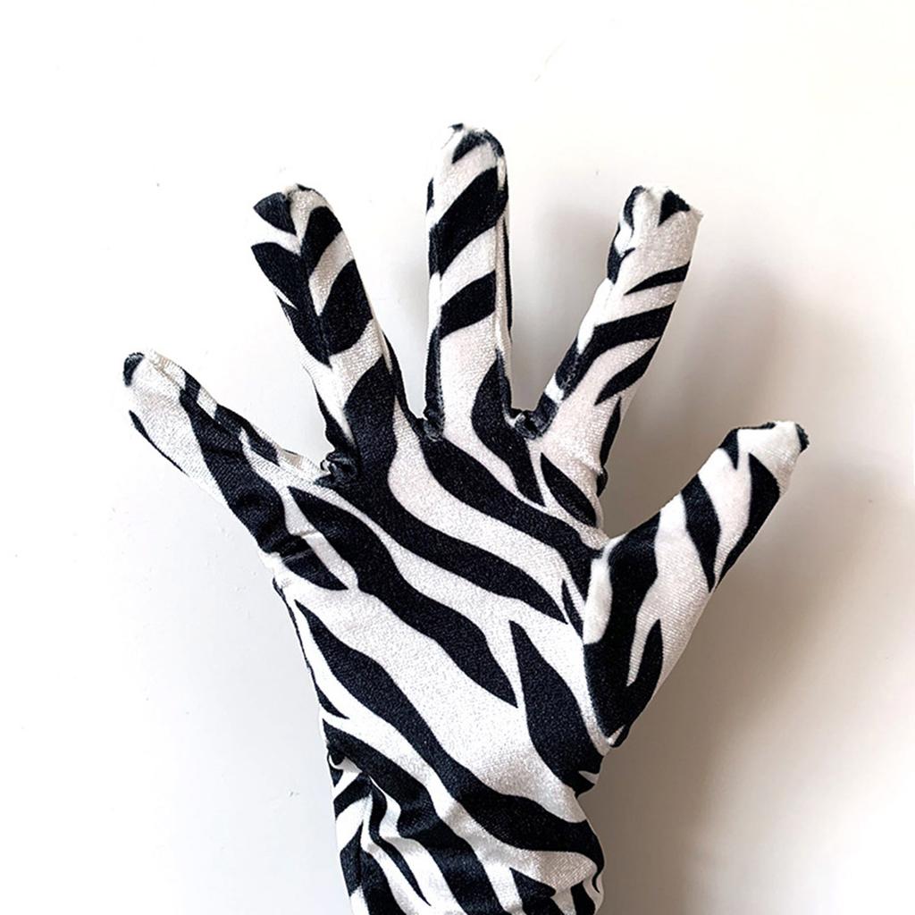 Elegant Opera Gloves Women Dancing Dress Gloves Evening Party Ceremony Gloves with Leopard Pattern for Formal Occasion