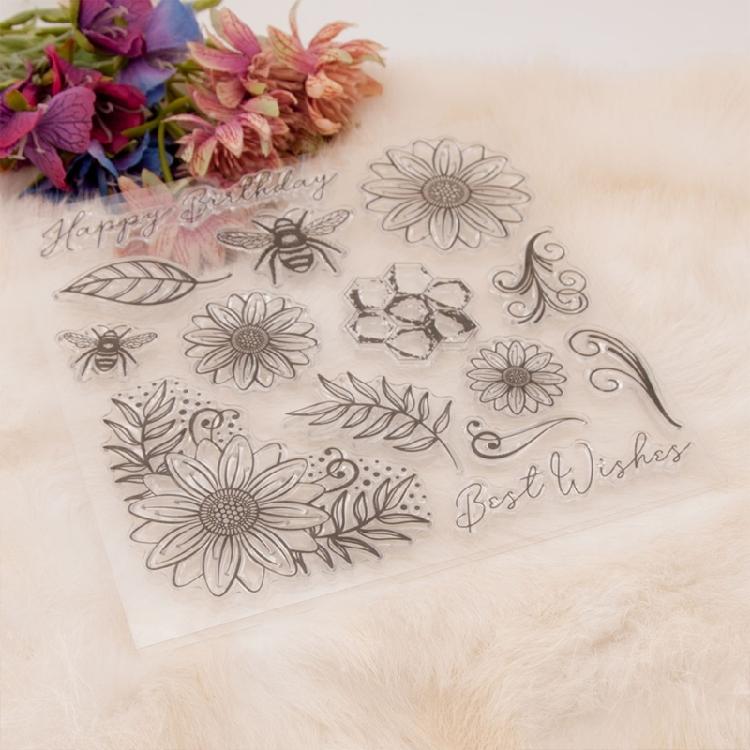 Clear Stamp Seals Flowers Transparent Stamp Leaves Silicone Stamp for Cards Journal Scrapbooking Photo Decorations