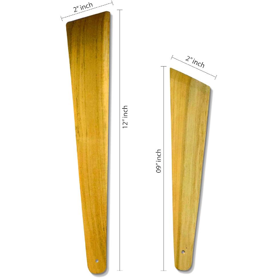 Teak Wood Spatula Set – 2-Piece Wooden Cooking Utensils (9" & 12"), Non-Scratch Turners for Nonstick Cookware, Durable & Ergonomic Kitchen Spatulas
