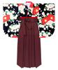 Graduation Ceremony Hakama Easy to 5 Piece Set Hakama Lower Waist for Elementary School Girls Roman [KYOETSU] Set, Dress, (Kimono, Hakama,