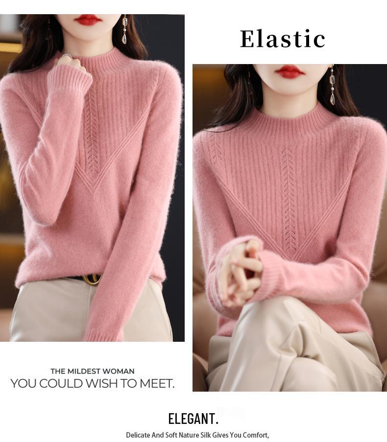 Women's 2023 New Fashion Wool Sweater - Spring & Autumn Solid Color Loose Knitwear