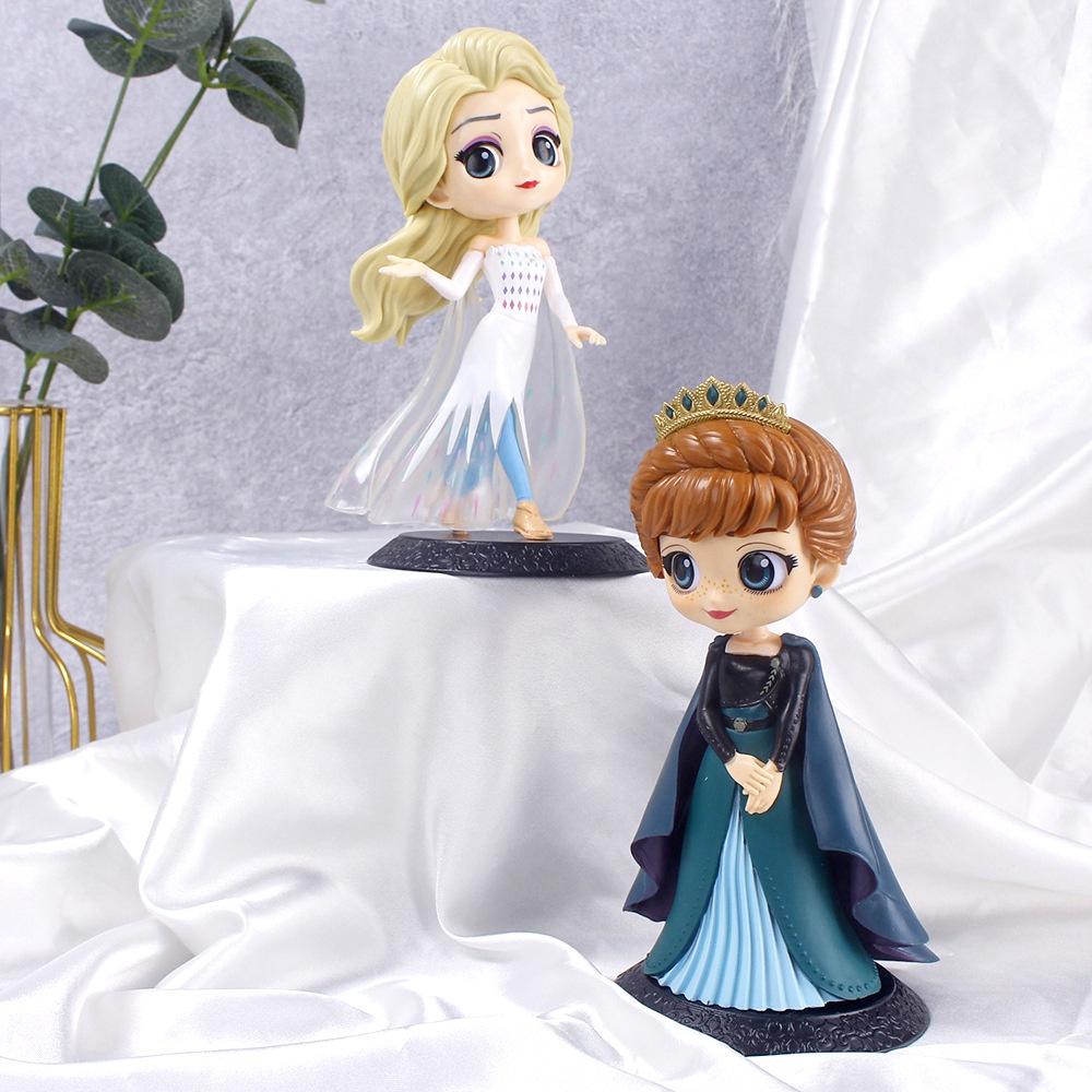 Figurină de Acțiune Elsa Anna 15cm Jucărie Model Topper Tort Decor Acasă Cadou de Ziua de Naștere
