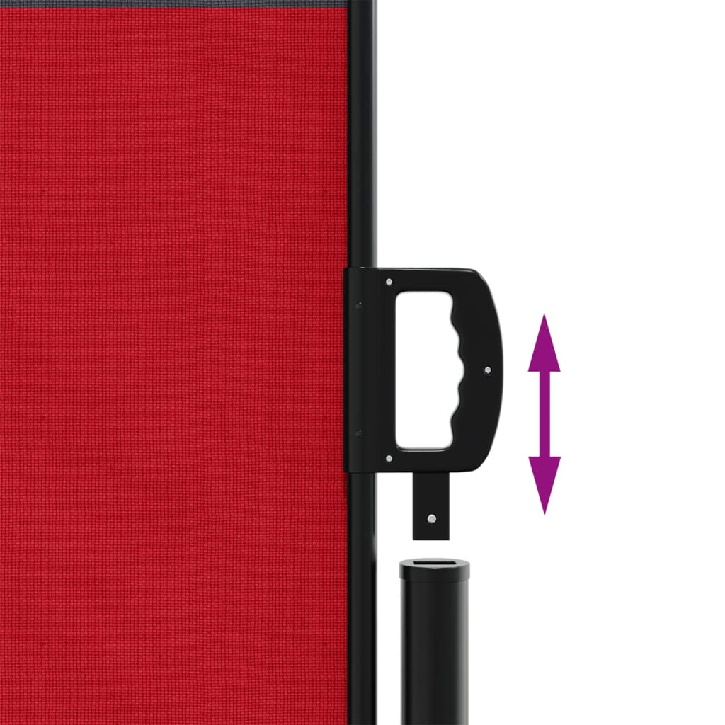 Retractable Side Awning Red 140 X 600 Cm