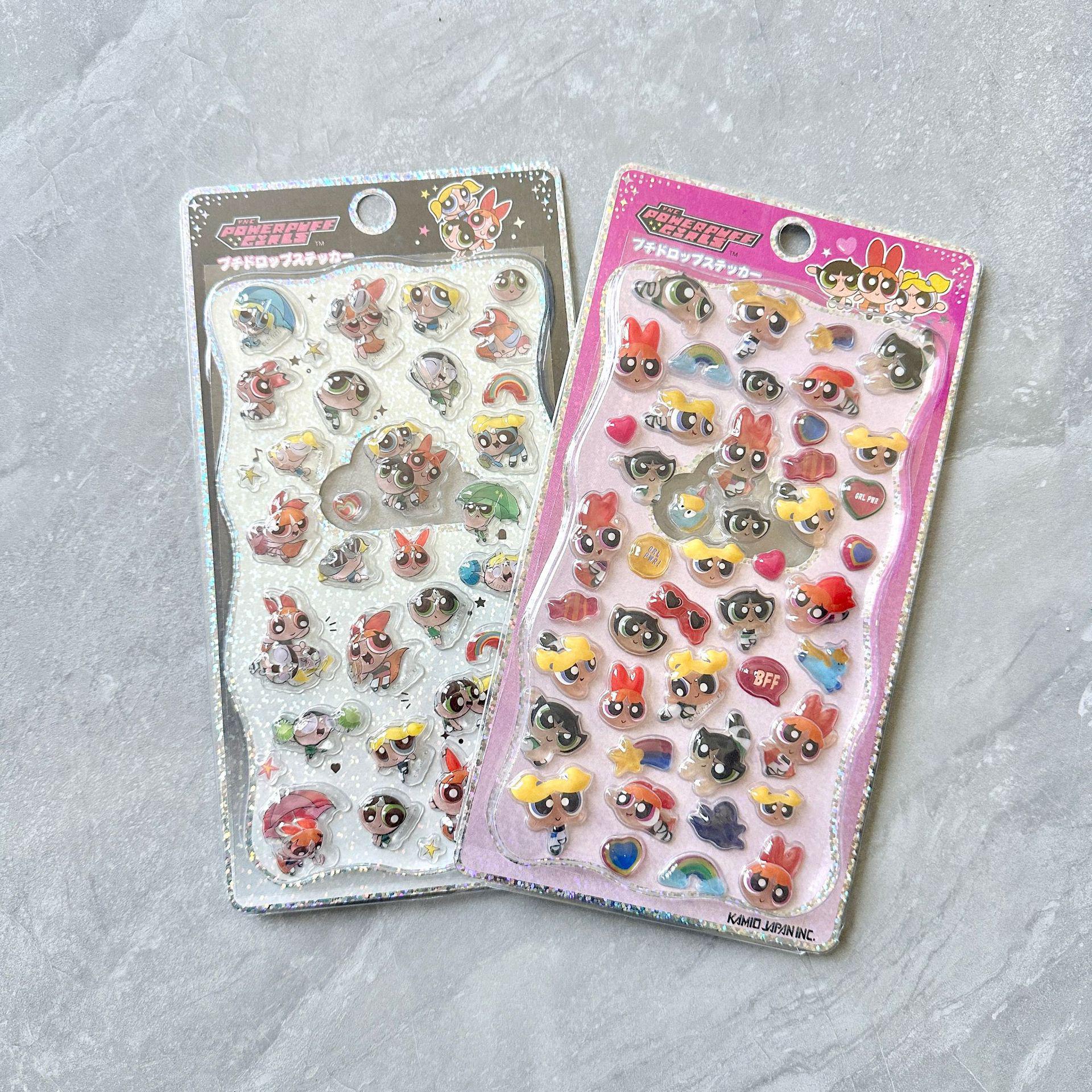 3D Embossed Japanese Flying Girls Stickers - Children s Cartoon Water Drop Decoration 21*11.5 CM