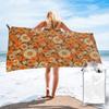 Lata 70. retro stokrotki vintage flower power pomarańczowy i brązowy boho Ręcznik plażowy Mikrofibra Szybkoschnący Chłonny Szybkie ręczniki do kąpieli