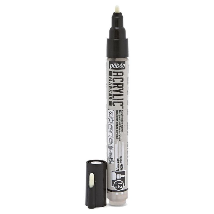 Marker - PEBEO - Acrylic Marker - Fine Tip 1.2 Mm - Taupe Color - Indelible